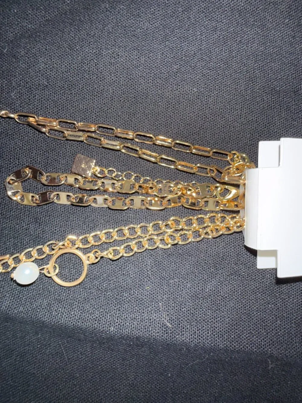 Designer Bracelets-Laundry by Shelli Segal-Triple Strand Gold Tone with Pendant - Picture 3 of 3